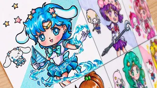 [Drawing] Sanrio World But Sailor Moon Cosmos | All Characters: Cinnamoroll x Sailor Mercury