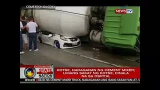 SONA: Kotse, nadaganan ng cement mixer