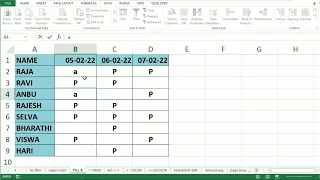 Autofill in attendance sheet in Excel