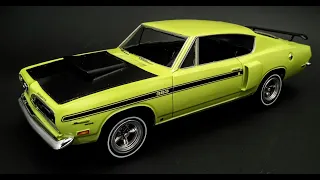 1969 Plymouth Barracuda 383 1/25 Scale Model Kit Build How To Assemble Paint Dashboard Engine Cuda