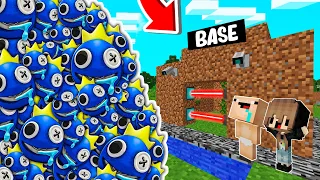 RETO DE LA BASE VS 1000000 RAINBOW FRIENDS 😰😱 BASE BEBE NOOB VS RAINBOW FRIENDS en MINECRAFT