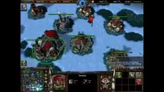 Warcraft 3 - 3 Human vs 3 Orc vs 3 Night Elf vs 3 Undead - TEAM FFA