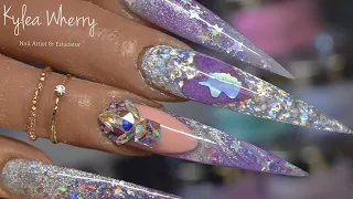 Unicorn Nails| Glitterbels Acrylic| Acrylic Design Nails| Marble Nails