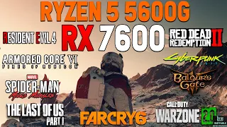 Ryzen 5 5600G + RX 7600 8GB: Gaming Performance Test in 2023