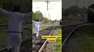 railway employee ￼guard training!! how train stopped by gurad #shorts #like #indianrailways #train