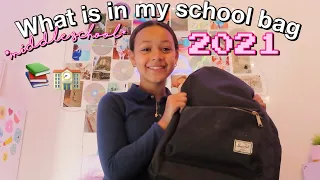 WHATS IN MY SCHOOL BAG 2021 || middle school