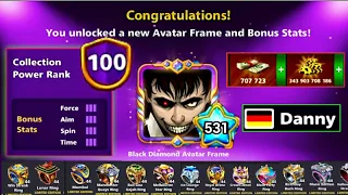 Collection Power Rank 100 😱 Black Diamond Avatar Frame 🤩 707k Cash and 343 Billion Coins 😳 Danny