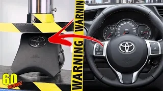 60 SECONDS Experiment - HYDRAULIC PRESS VS Car Airbag | CRASH TEST