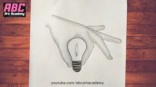 ✅How to Draw a Light Bulb? Hand Holding Light Bulb Drawing ABC Art Academy