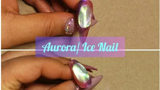 Aurora / Ice Nail Quick Tutorial. First attempt. 🦋💜