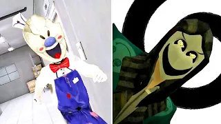 Rod's Vertical Jumpscare In Ice Scream 5 Vs Hunter's Vertical Jumpscare In Smiling X Corp 2