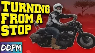How To Turn FROM A STOP On Your Motorcycle / MSF Motorcycle Test Techniques