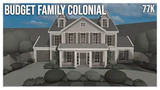 ROBLOX | Bloxburg: 77K Budget Colonial Family Home Speedbuild | EXTERIOR ONLY | Ellvoi