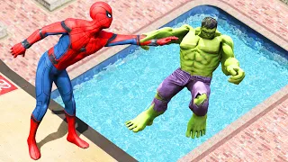 GTA 5 Water Ragdolls Spiderman vs Hulk Jumps/Fails (Euphoria Physics Funny Moments) #5