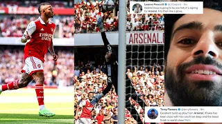 WORLD REACT TO GABRIEL JESUS EXCELLENT BRACE | ARSENAL VS LEICESTER CITY 4-2