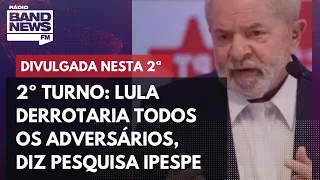 Eleições: Lula venceria e Bolsonaro perderia de todos no 2º turno, diz Ipespe