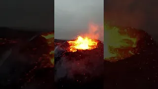 The lava got me :/ #shorts #fpv #volcano #iceland