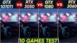GTX 1070 Ti vs RTX 3050 vs GTX 1080 vs RTX 2060 | 10 Games Tested | How Much Difference ?