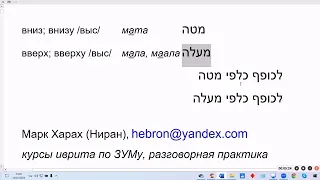 1738. Как сказать на иврите: вниз, внизу; вверх, наверху. ЛЭ-МАТА, ЛЭ-МАЛА