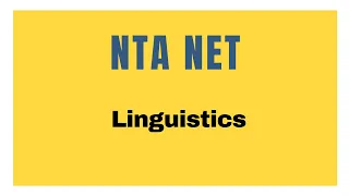 NTA NET Crash Course Day 30 Linguistics