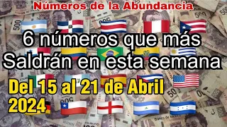 6 números para esta semana del 15 al 21 de abril 2024💰números para hoy 🍀💰🍀💰