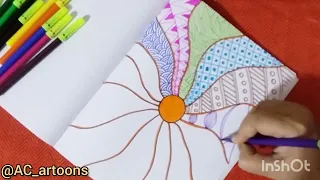 Zentangle art for kids and beginners | doodle art for kids | Easy abstract art  #zentangle #doodle