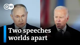 What were the key messages in Biden’s and Putin’s speeches? | DW News
