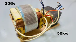 How to turn microwave coils into 50000w self running generator using big transformer