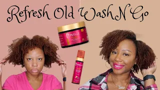 Refresh Wash N Go Using Mielle Organics Pomegranate & Honey Curling Custard & curl defining mousse