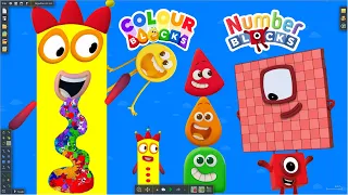 Giant Monster Numberblocks, Colourblocks, Alphabet Lore Eating Simulation! Satisfying Video Algodoo