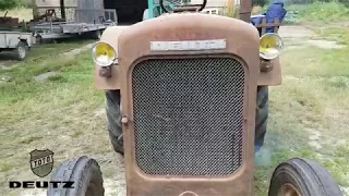 1934 28HP Deutz Tractor F2M315 (Germany), idle engine music (first start in 10 years)