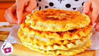 FLOUR + BOILING WATER! I NEVER TIRED OF COOKING THEM. Better than pizza, flatbread and pasties