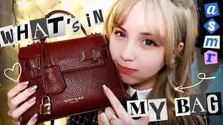 ASMR What's in my bag?👜 fluffy mic & ear to ear Japanese & English whispers💗