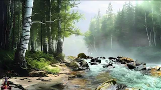 432 Hz Healing Frequency: Peaceful Piano with Riverfall  (Nature Relaxation)