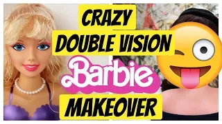 Trippy Double Vision Makeup Look for Barbie Doll / How To Draw Realistic Flippy Eyes Tutorial