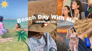 Beach Day in my life🏖☀️|يالاه نجمعو حوايجنا و نمشيو ندوزو النهار فالبحر 🌊(GRWM🧘‍♀️+VLOG🍉)
