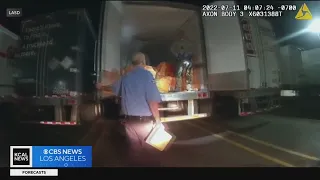Bodycam footage shows events after millions of diamonds and jewelry are stolen from semi-truck