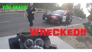 First Motorcycle CRASH!!! Cool Cop!