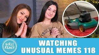 Girls React- Watching UNUSUAL MEMES COMPILATION V118. Reaction