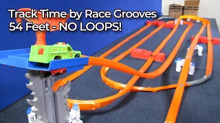 Track Time! 55' of Track, No Loops! Just Hot Wheels Track, Boosters, Curves and Bridges 16C