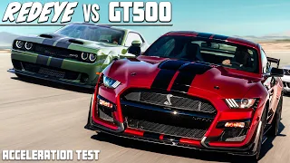 2020 SHELBY GT500 IS FASTER THAN THE HELLCAT REDEYE! (Acceleration Test!)