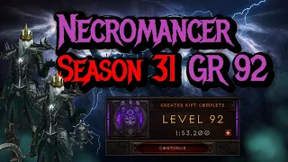 Diablo 3 Season 31 Necromancer GR 92 in 1:54 min Masquerade Necro