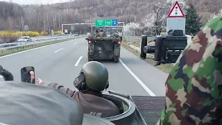 Driving on the highway with an M113 APC