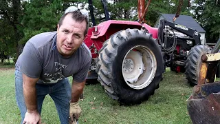 How To Fix A Flat Tractor Tire That Won't Hold Air!   Man Time!