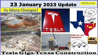 Entrance Upgrades & West Parking Lot Active! 23 January 2023 Giga Texas Construction Update(07:55AM)
