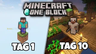 Ich habe 10 TAGE MINECRAFT ONE BLOCK gespielt und DAS ist passiert!