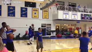 Stephen Curry, Kevin Durant & Omri Casspi Shooting around    Golden State Warriors