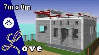 Simple House Design 3 bedroom (7x8m)