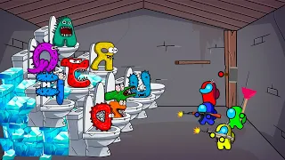 Ice Skibidi Toilets & Obunga vs Among Us | Game Animation