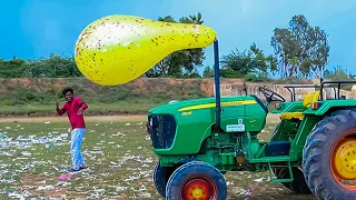 Monster Balloon VS Tractor 😱 What Will Happen ....